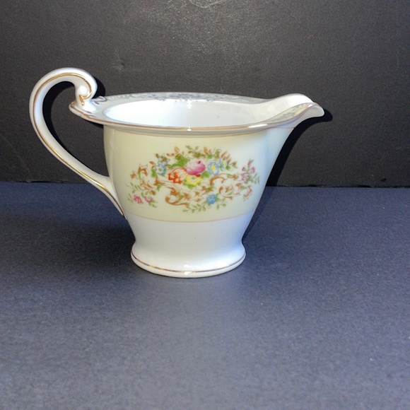 National China Floral Creamer Vintage Dinnerware Pink Orange Blue Flowers - Picture 3 of 11